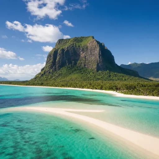 Le Morne and its lagoon in Mauritius