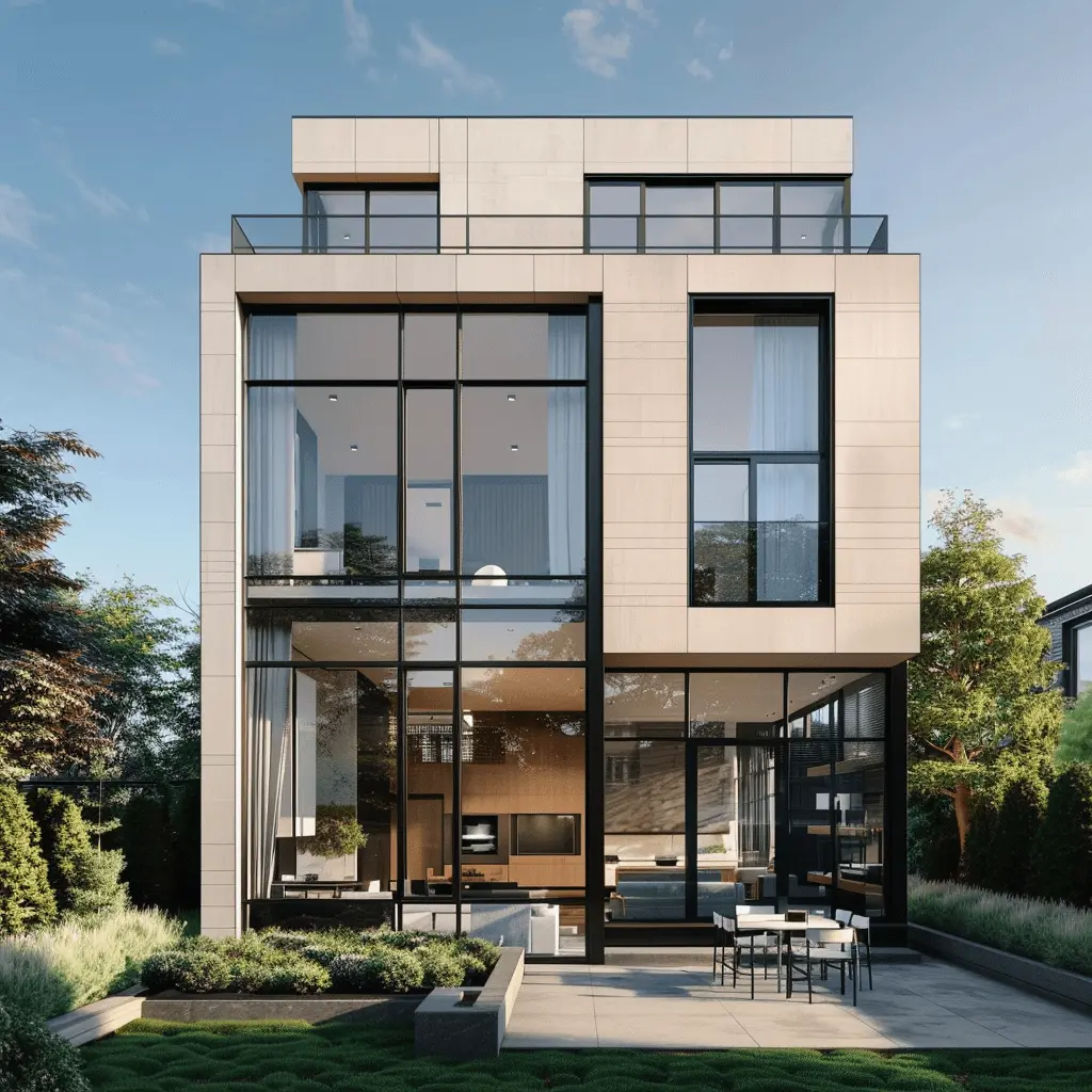 Contemporary duplex facing the lagoon